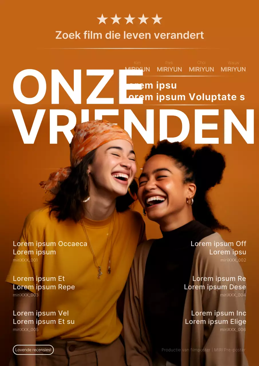 Promoot eenvoudige filmrecensies in oranje en wit