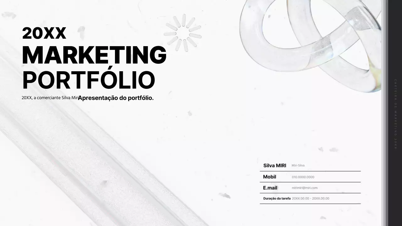Carteira de profissional de marketing minimalista a preto e branco