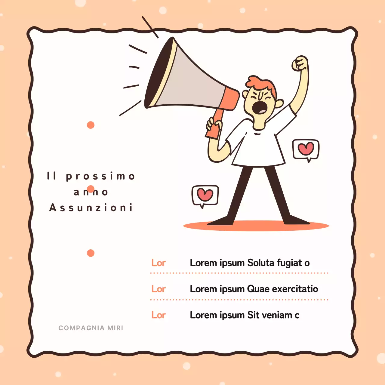 Promuovere le buone azioni della vostra azienda in arancione e giallo