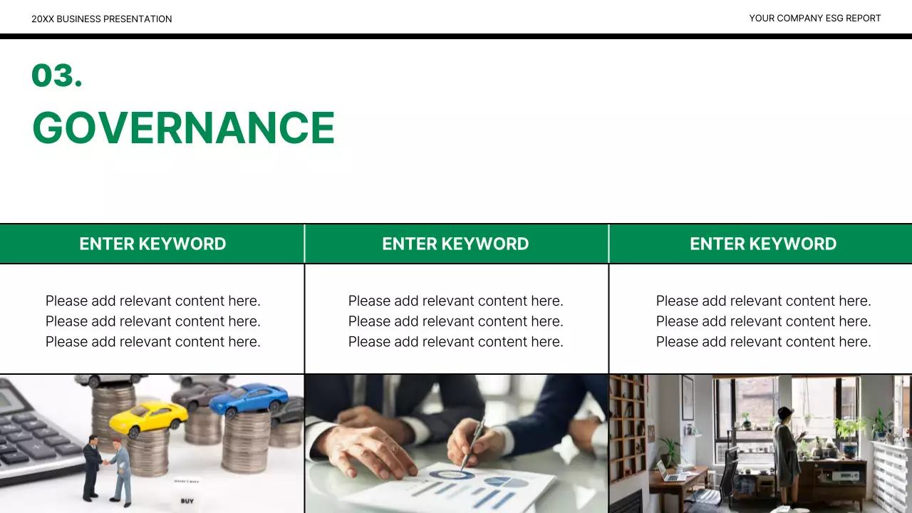 Green Modern Esg 보고서 문서 프레젠테이션
