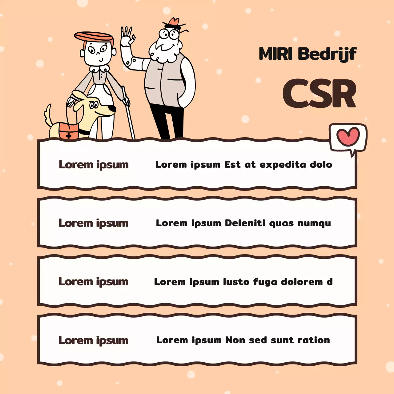 Promoot de goede daden van je bedrijf in oranje en geel