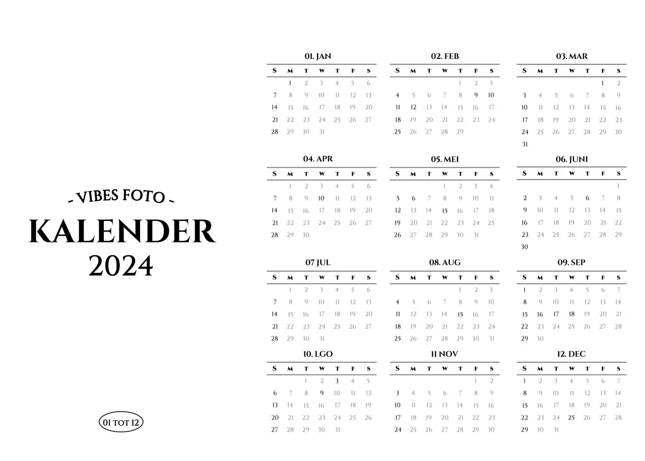 Een kalender in een eenvoudige stijl met een emotioneel concept voor reisfotografie
