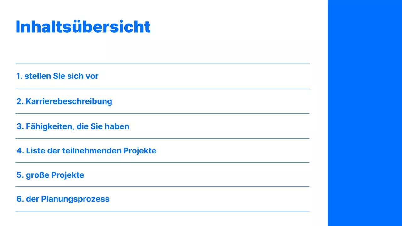 Einfache Karrieremappe mit blauem Hintergrund