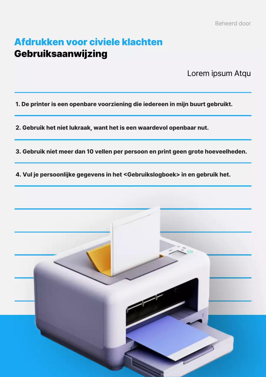 Aankondiging van het gebruik van blauwe, eenvoudige 3D-prints voor de publieke sector