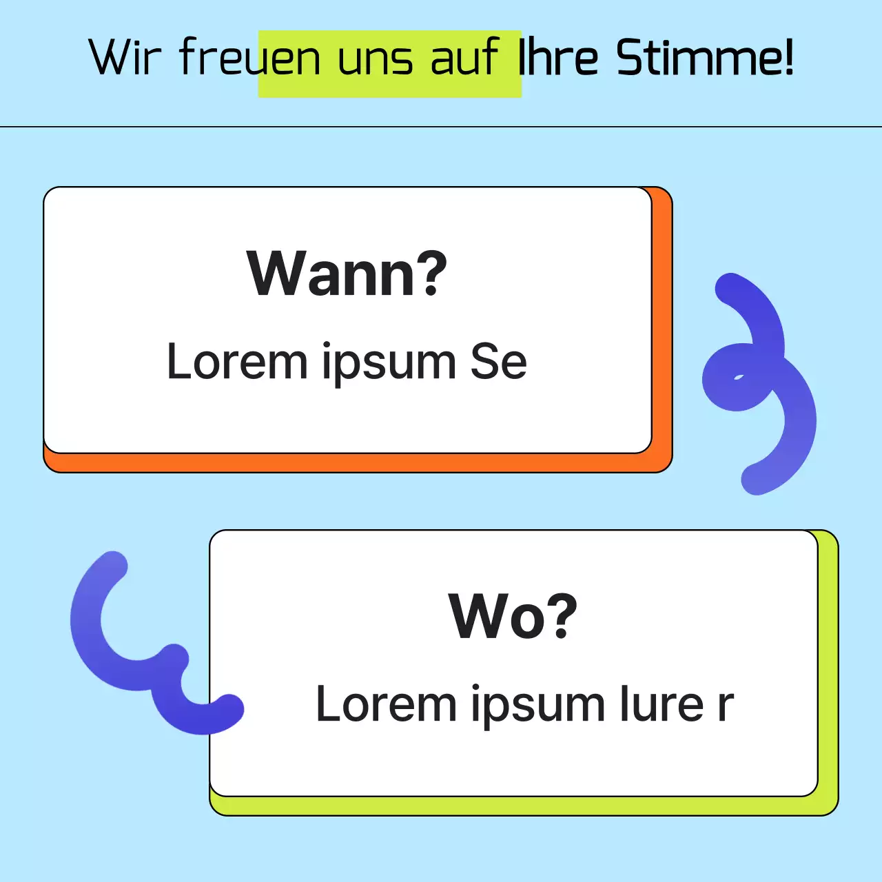 Werbung für eine kitschige Sammlung hellblauer und orangefarbener Pfandbriefe