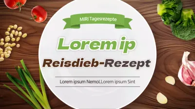 Koreanisches Grundrezept für Reisdieb in braunen und hellgrünen Farben