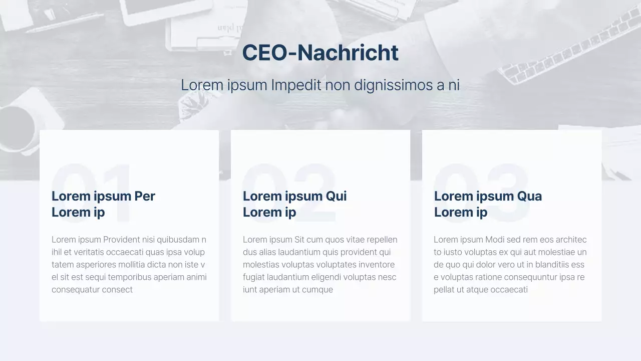 Ein einfacher ESG-Bericht in Marineblau und Hellblau