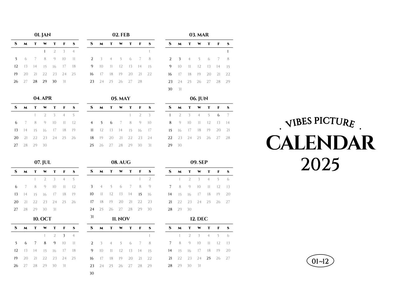 Simple style calendar with an emotional travel photography concept