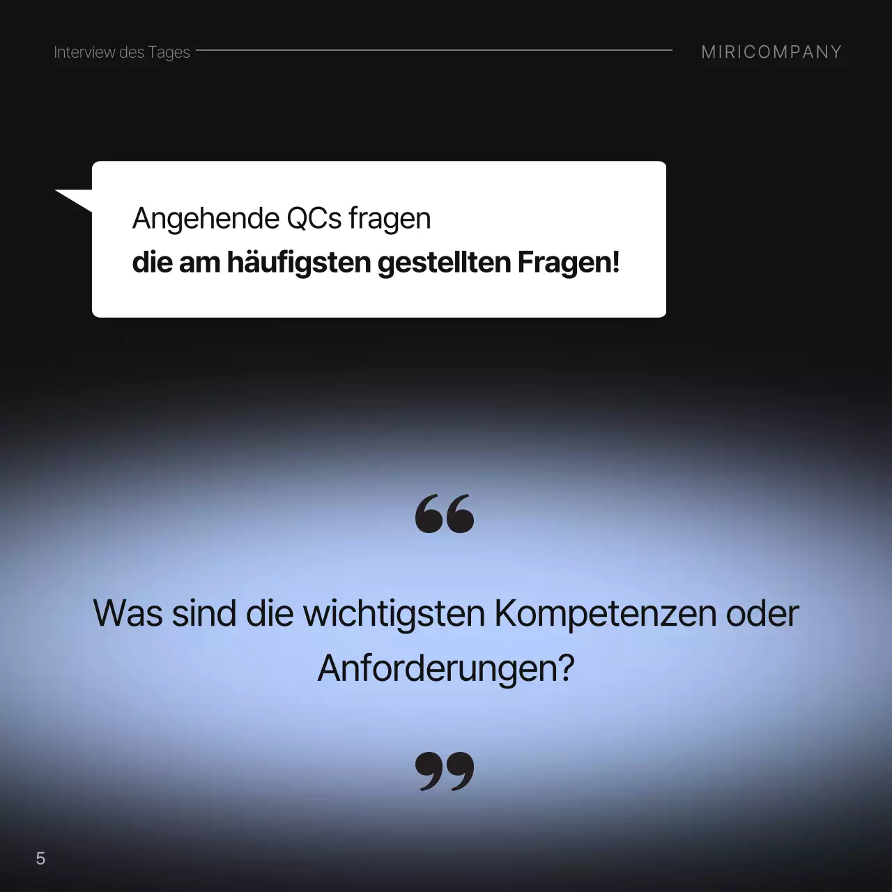 Minimalistische Informationen zum Vorstellungsgespräch in Hellblau und Schwarz