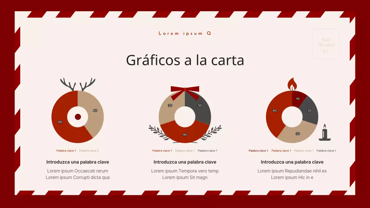 Un acogedor planificador de eventos navideños en rojo y beige