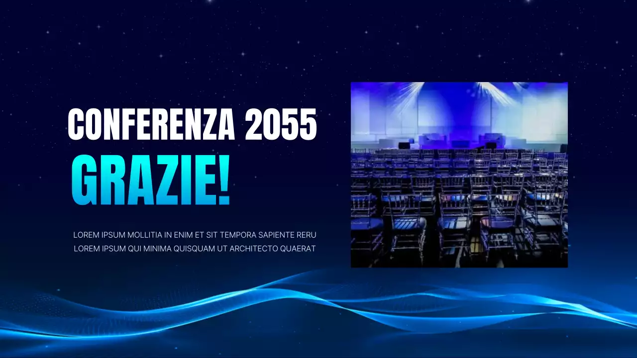 Semplice presentazione per conferenze in blu navy e azzurro