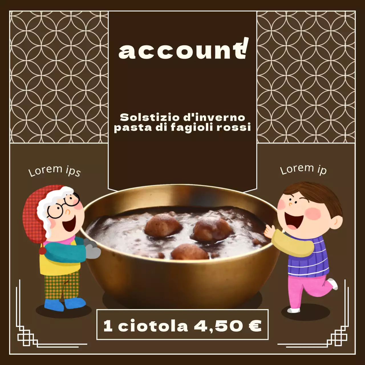 Promuovere un semplice menu a base di fagioli rossi del solstizio d'inverno, bianchi e marroni