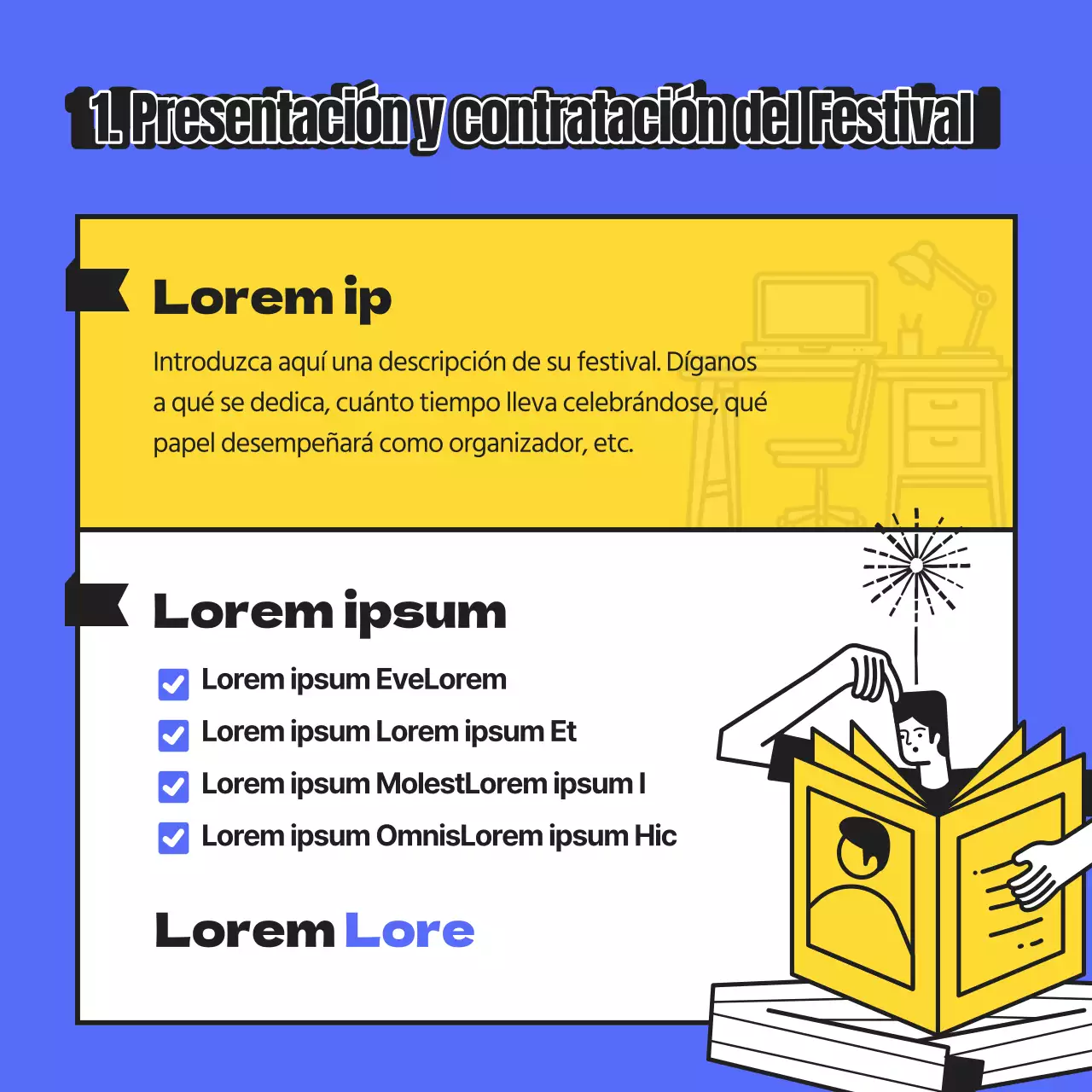 Promueva la contratación con un toque de amarillo y azul