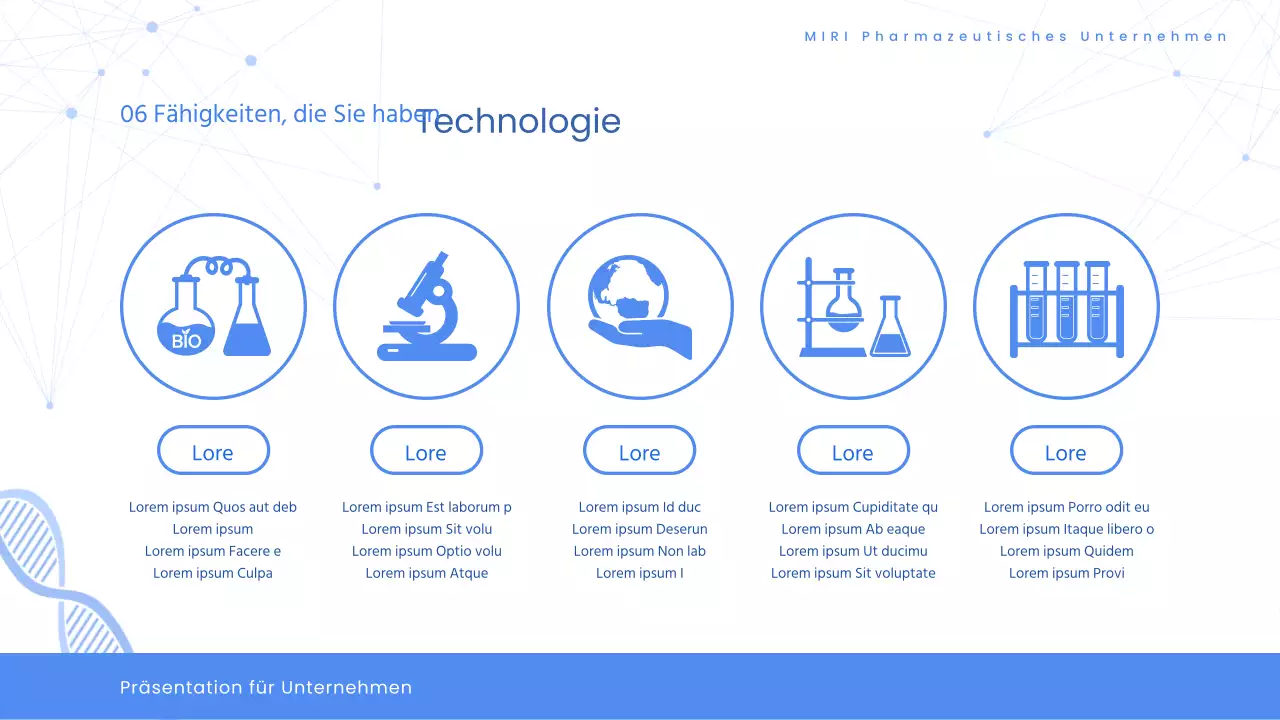 Modernes pharmazeutisches Gesundheitswesen - Ausschreibungsvorschlag in Weiß und Blau