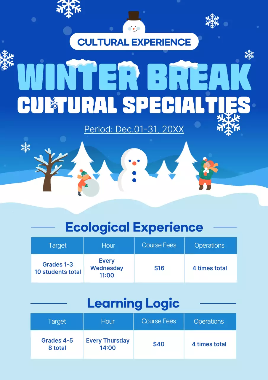 Blue Modern Winter Event Promotion Poster