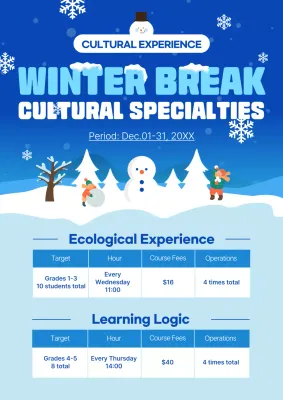 Blue Modern Winter Event Promotion Poster