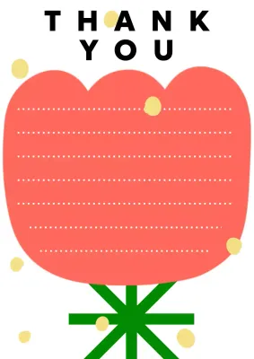 Red Simple Thank You Card