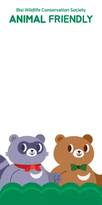 An animal protection organization photo zone with cute animal character illustrations