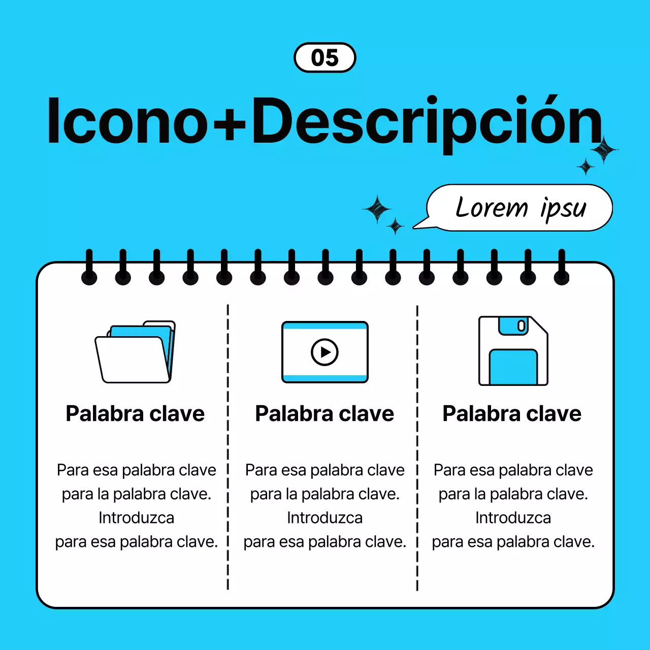  Consejos de negocios sencillos en azul claro y negro