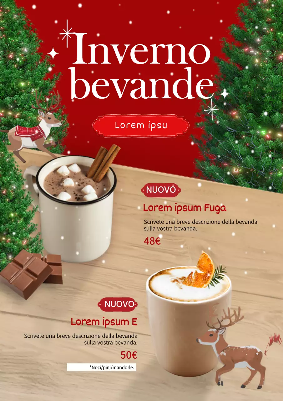 Promuovere le bevande invernali del caffè rosso di lusso