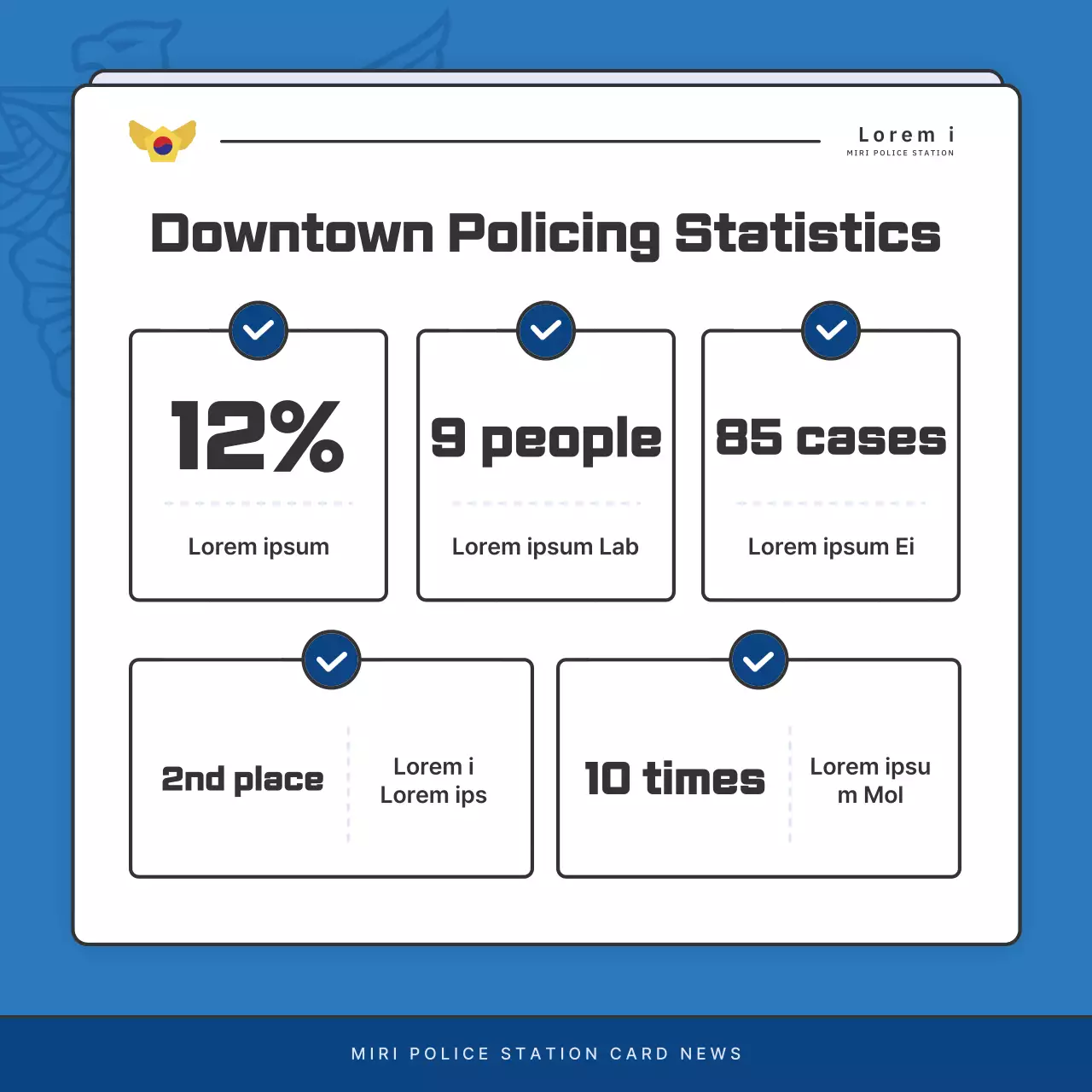 Default police department newsletter postings in blue and navy blue