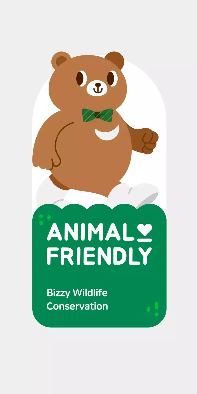 Animal advocacy organization event sign with cute animal character illustrations