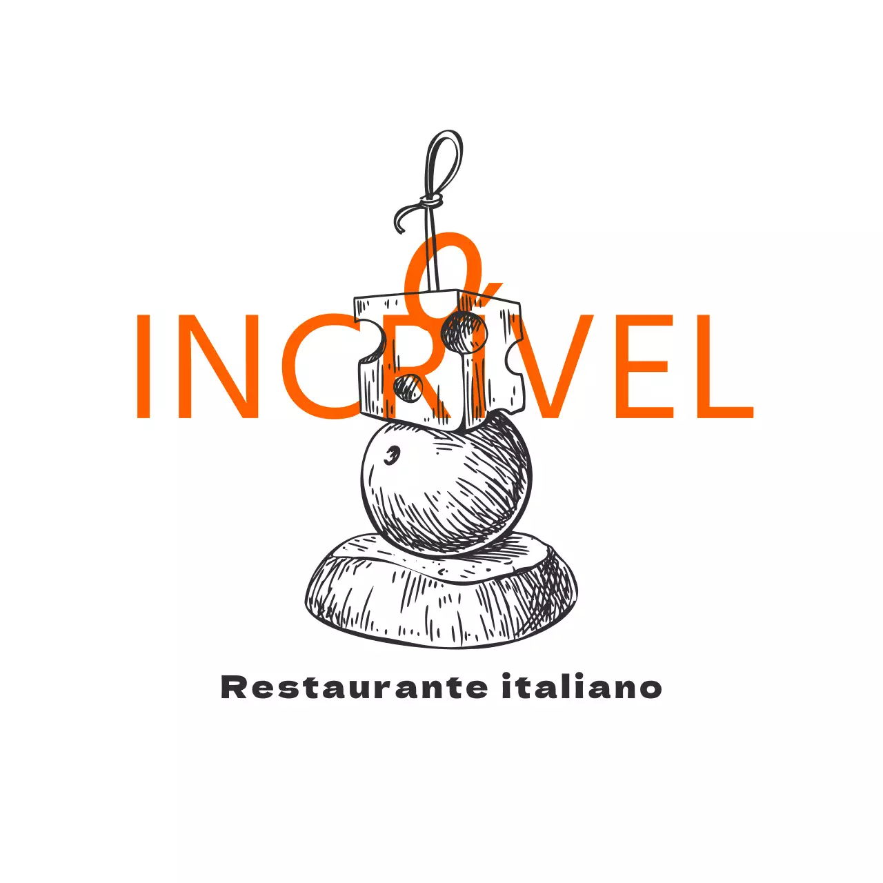 Conceito de tipografia de restaurante em ilustração de esboço