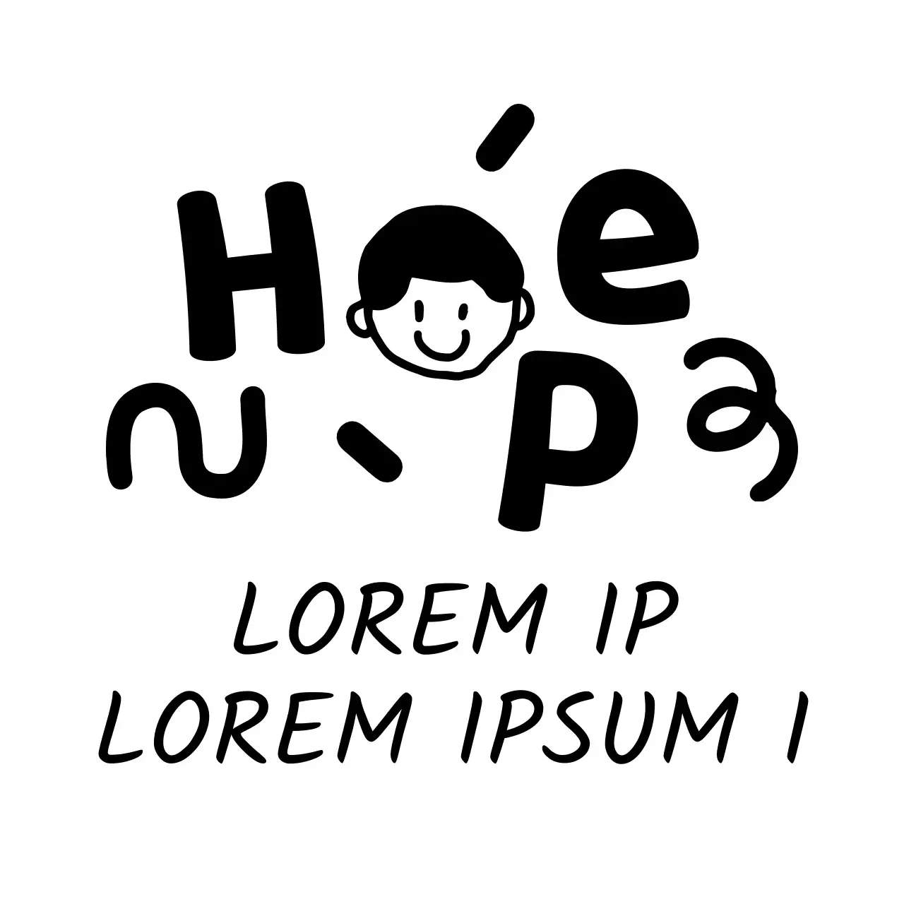 Centro de bienestar infantil con simpáticas ilustraciones y fuentes