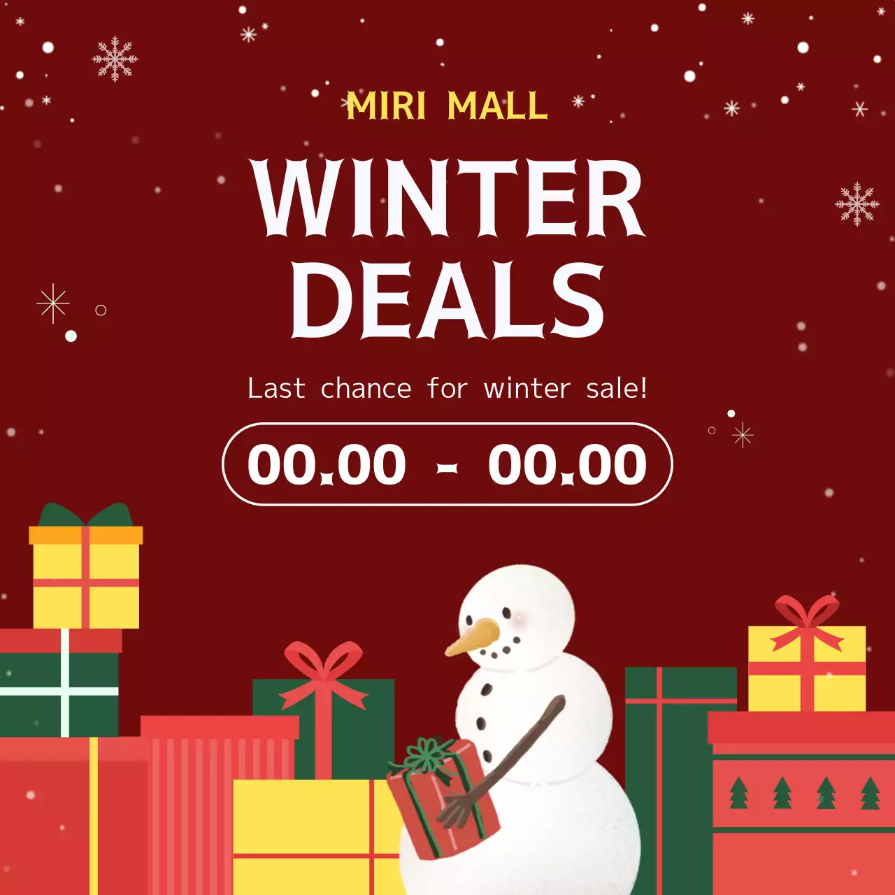 Red Traditional Winter Promotion Social Media Post
