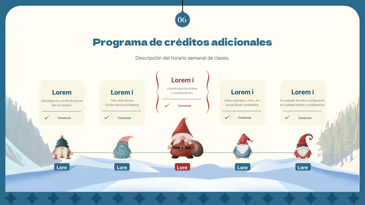 Curso intensivo de invierno en rojo y azul marino