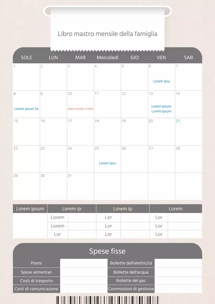 Un planner per il bilancio domestico in rosa e grigio kitsch