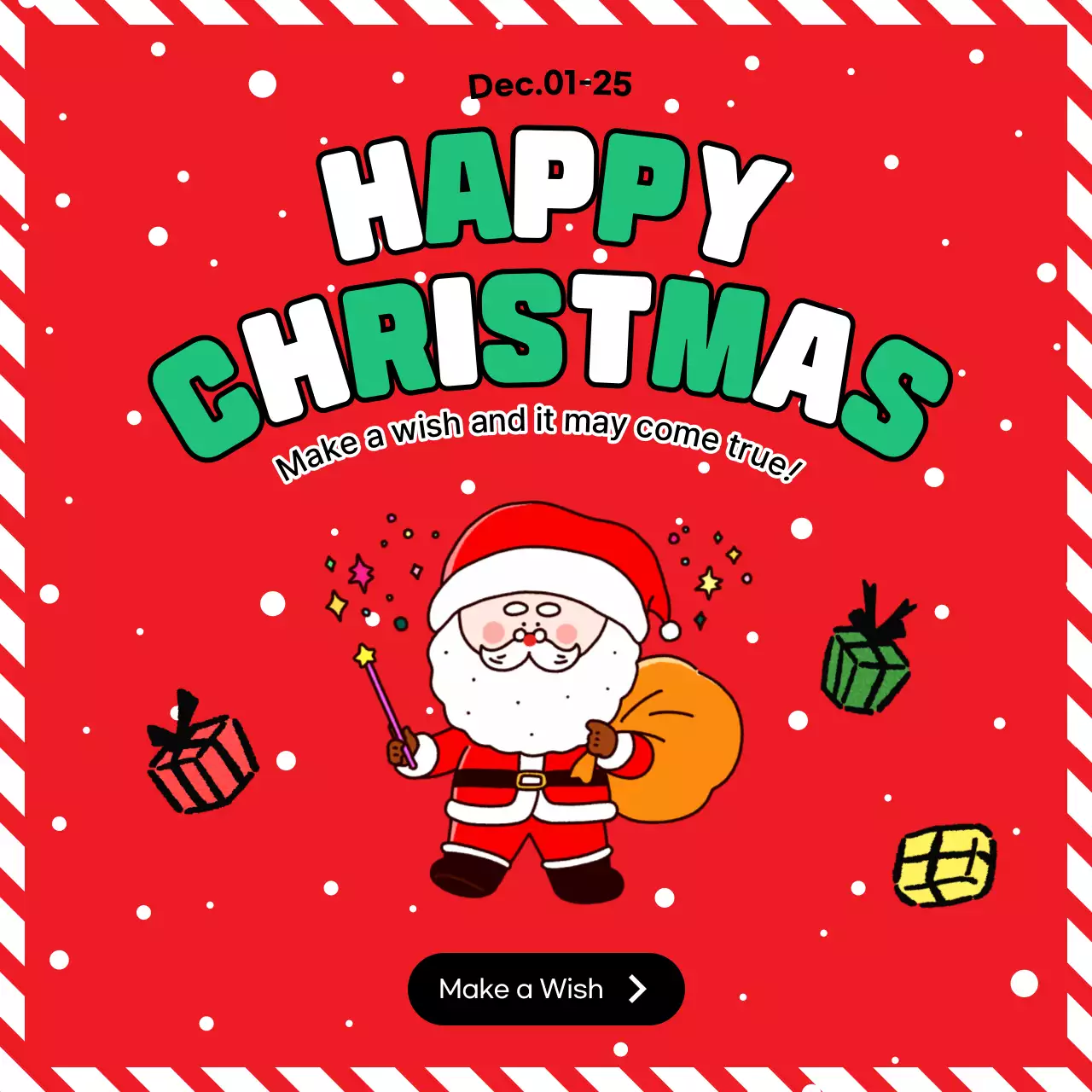 레드 레트로 크리스마스 발표 소셜 미디어 게시물