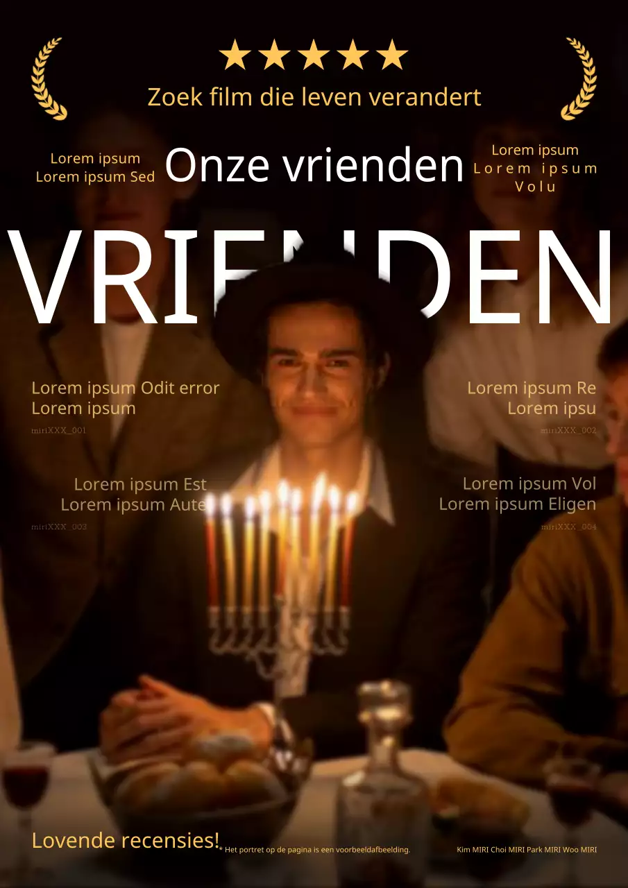 Promoot moderne filmrecensies in bruin en geel