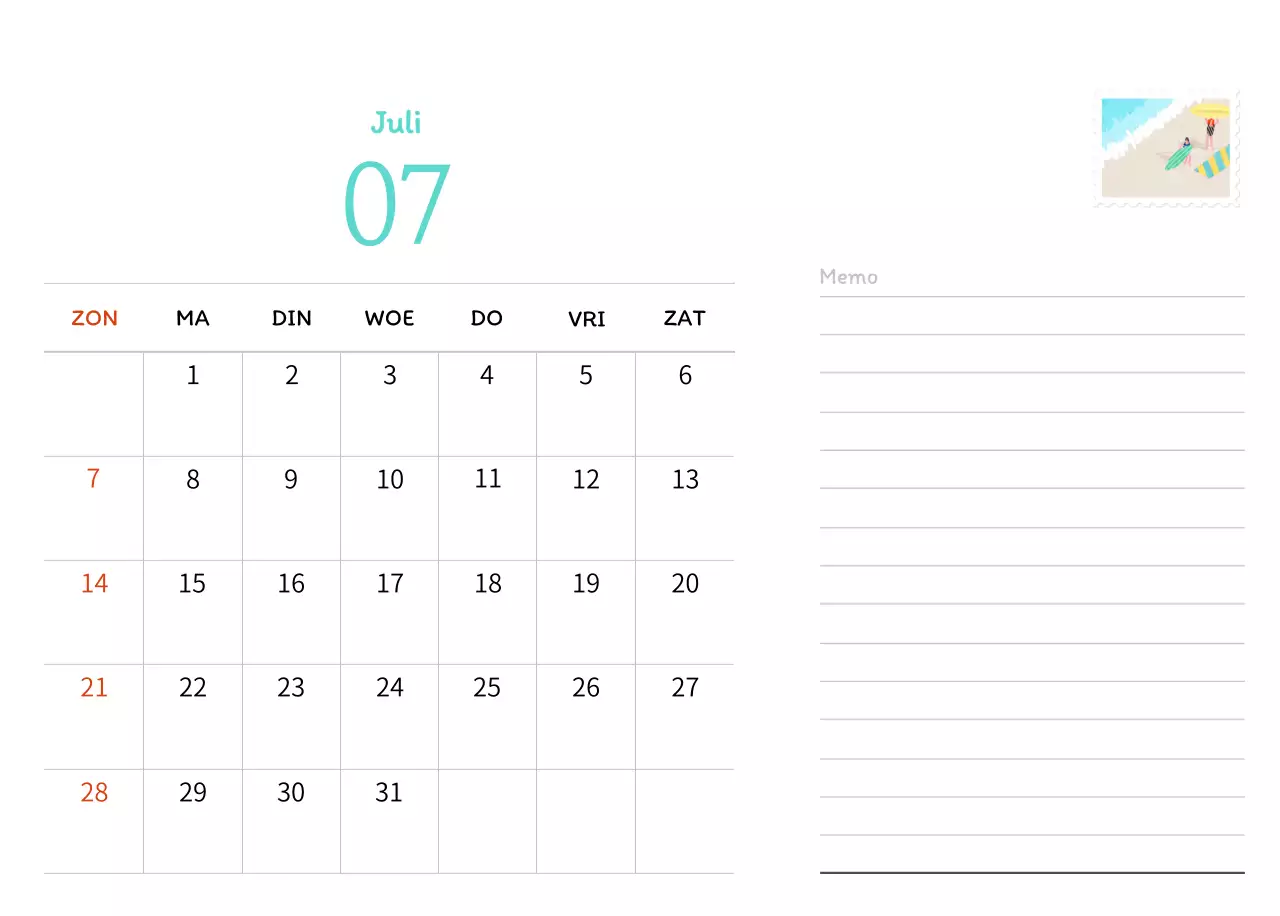 Stempelillustraties met een warm concept