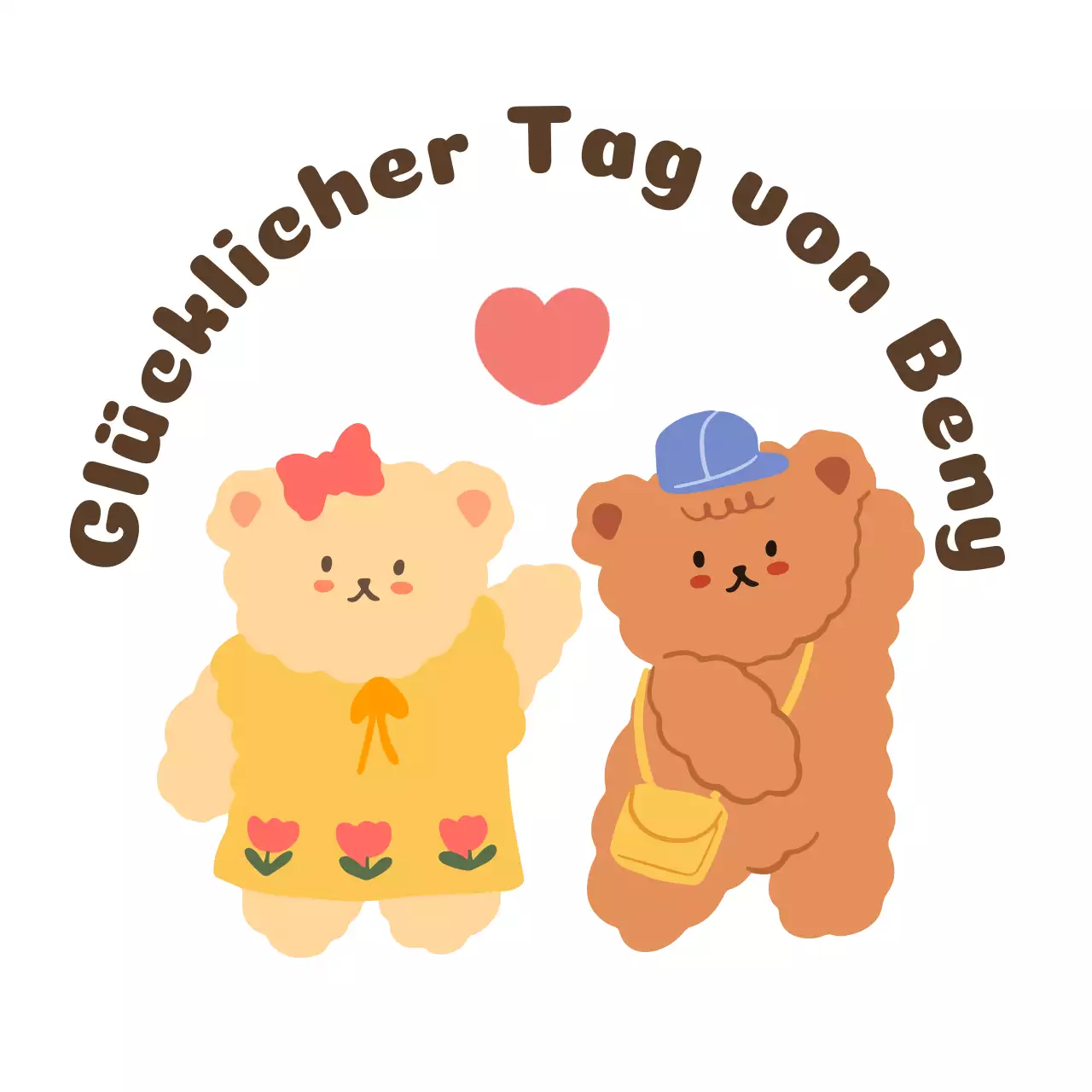 Briefpapierentwurf mit zwei süßen Teddybären, die zusammen stehen