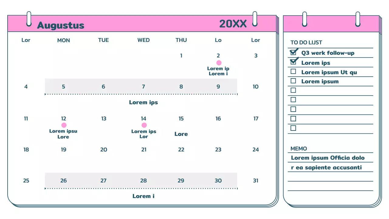 Een regenboog aan trendy kalenderplanners