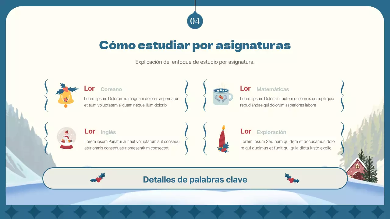 Curso intensivo de invierno en rojo y azul marino