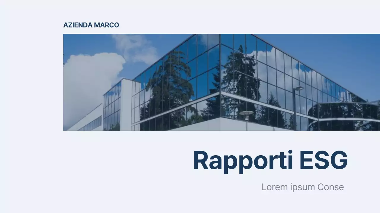 Un semplice rapporto ESG in blu navy e blu chiaro