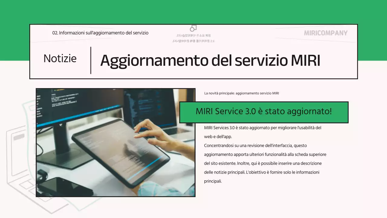 La newsletter mensile aziendale verde e moderna