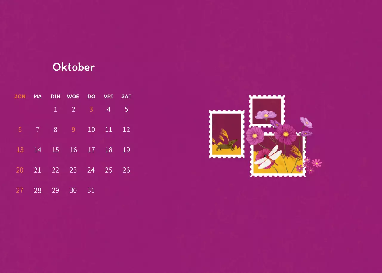 Stempelillustraties met een warm concept