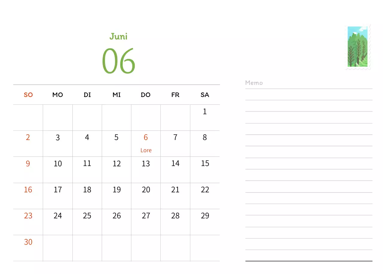 Stempelillustrationen mit einem warmen Konzept