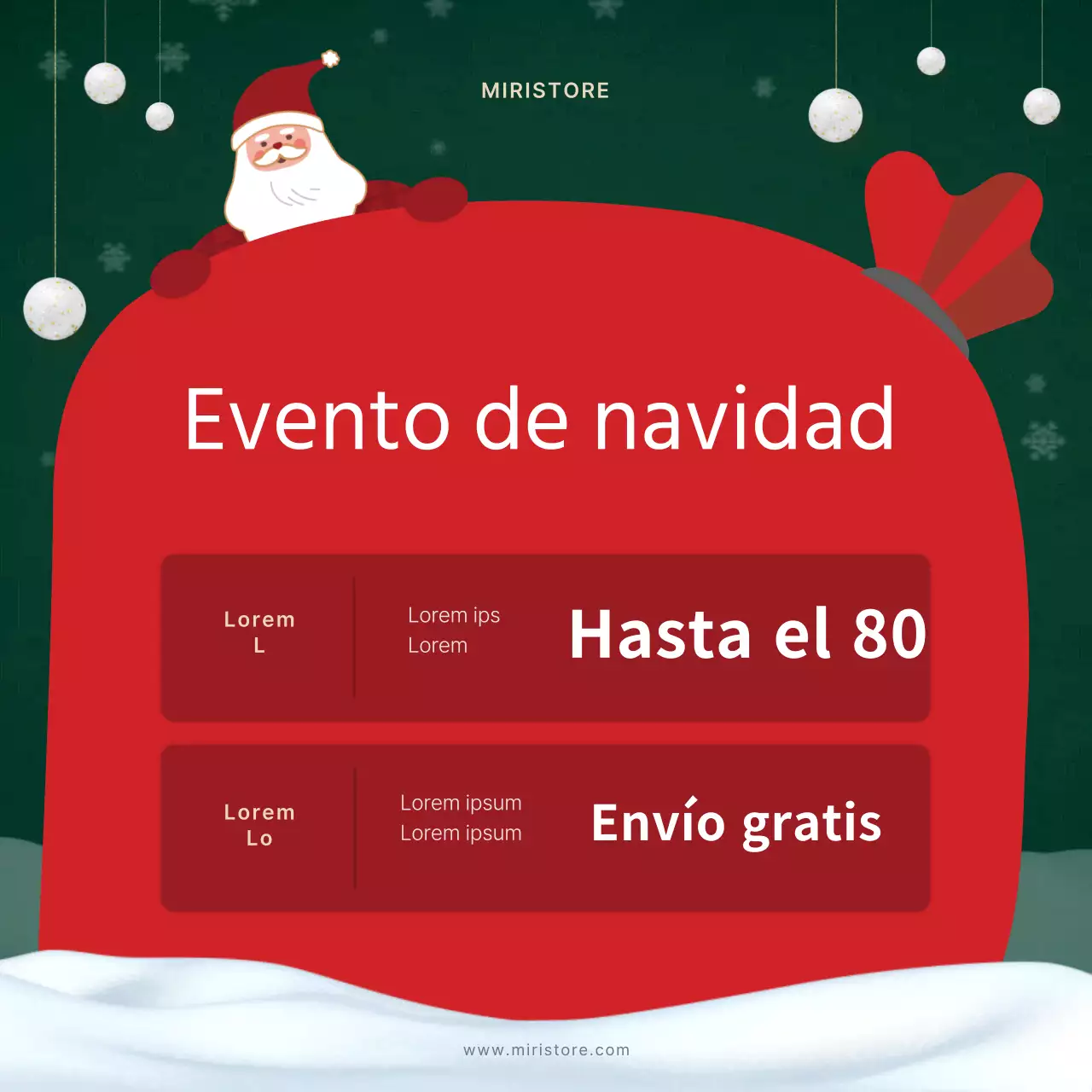 Un resumen de marketing navideño en rojo y verde