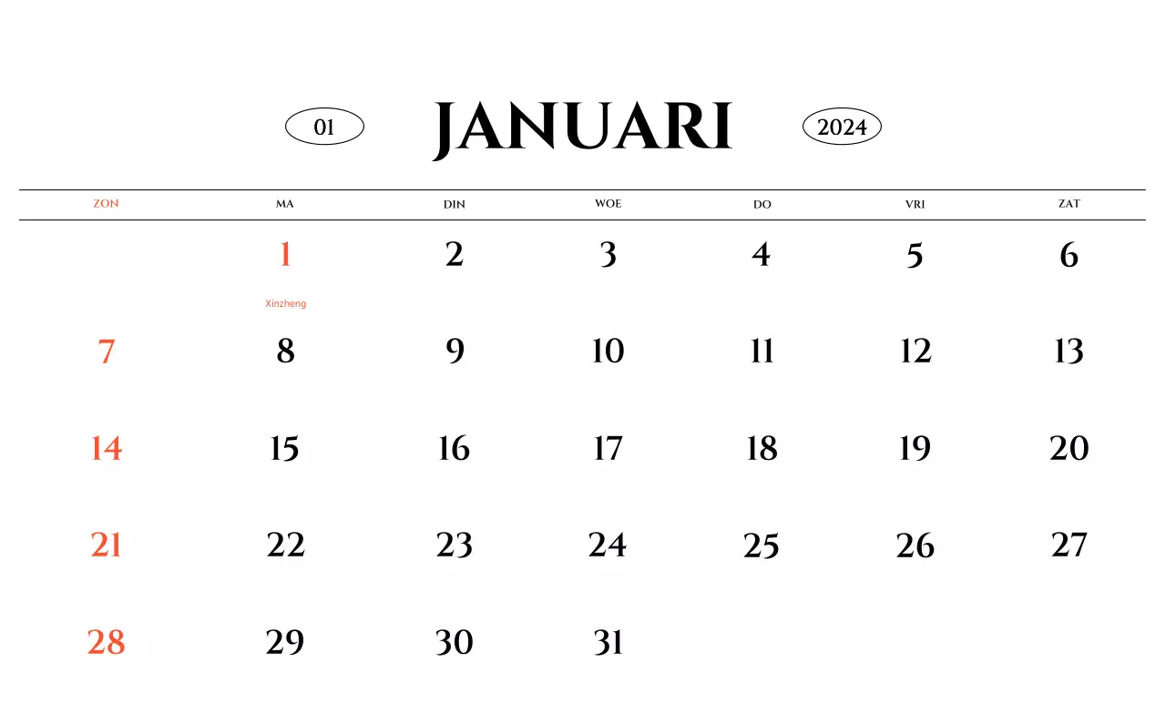 Eenvoudige stijl muurkalender met zwart-wit emotionele reisfotografie concept