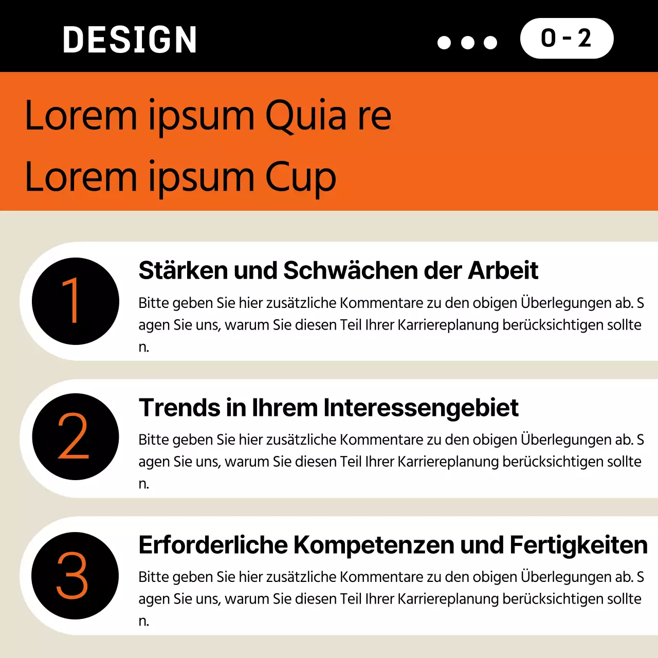 Einfacher Businessplan in Orange und Beige