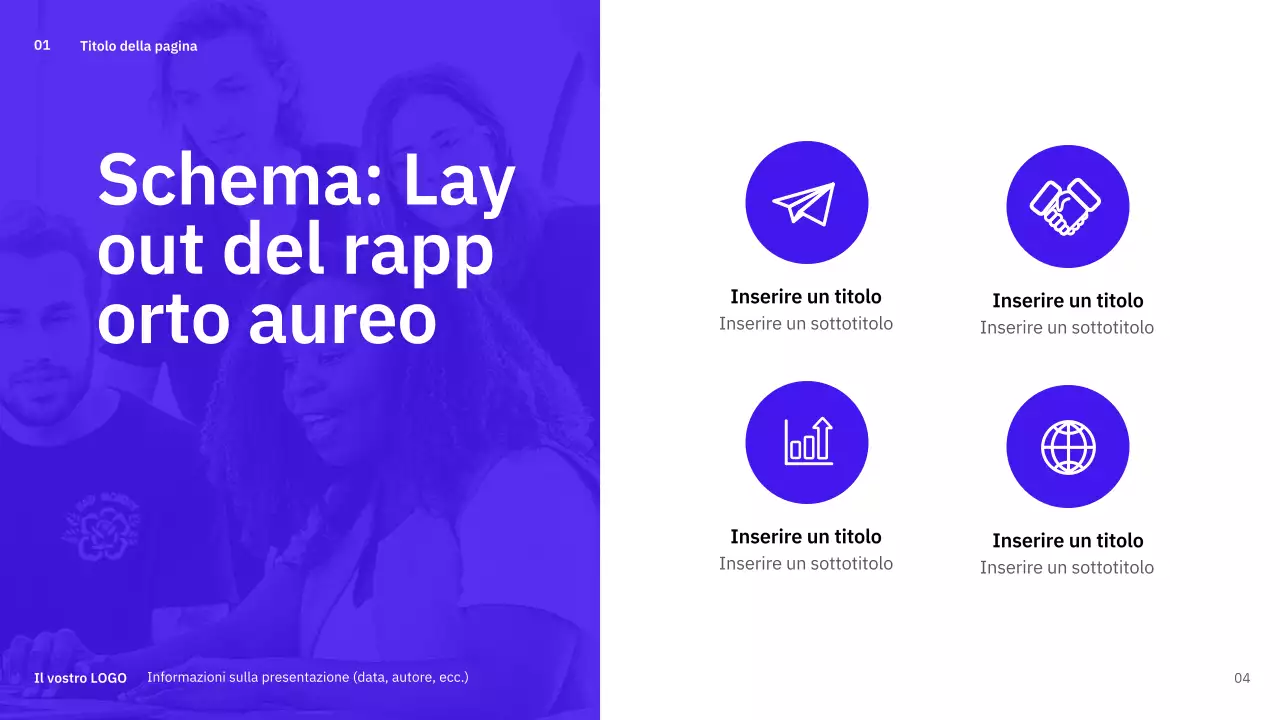 Layout semplici e variegati in blu per la pianificazione