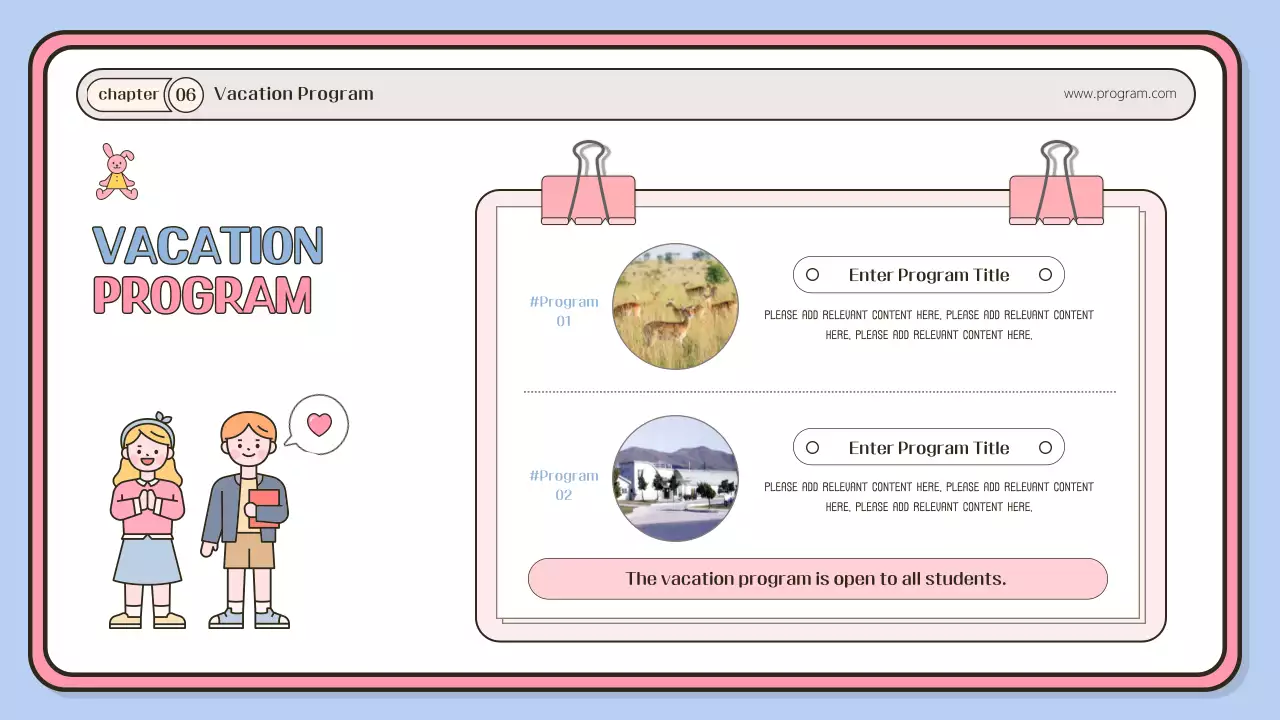 Pink Simple Play Program Guide Presentation