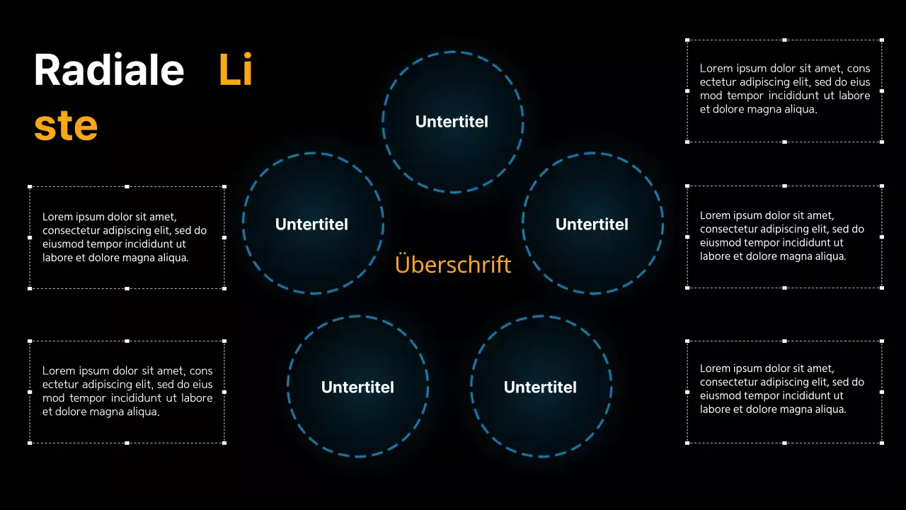 Schwarz und Blau Modern Vielseitig Layout Seite Material