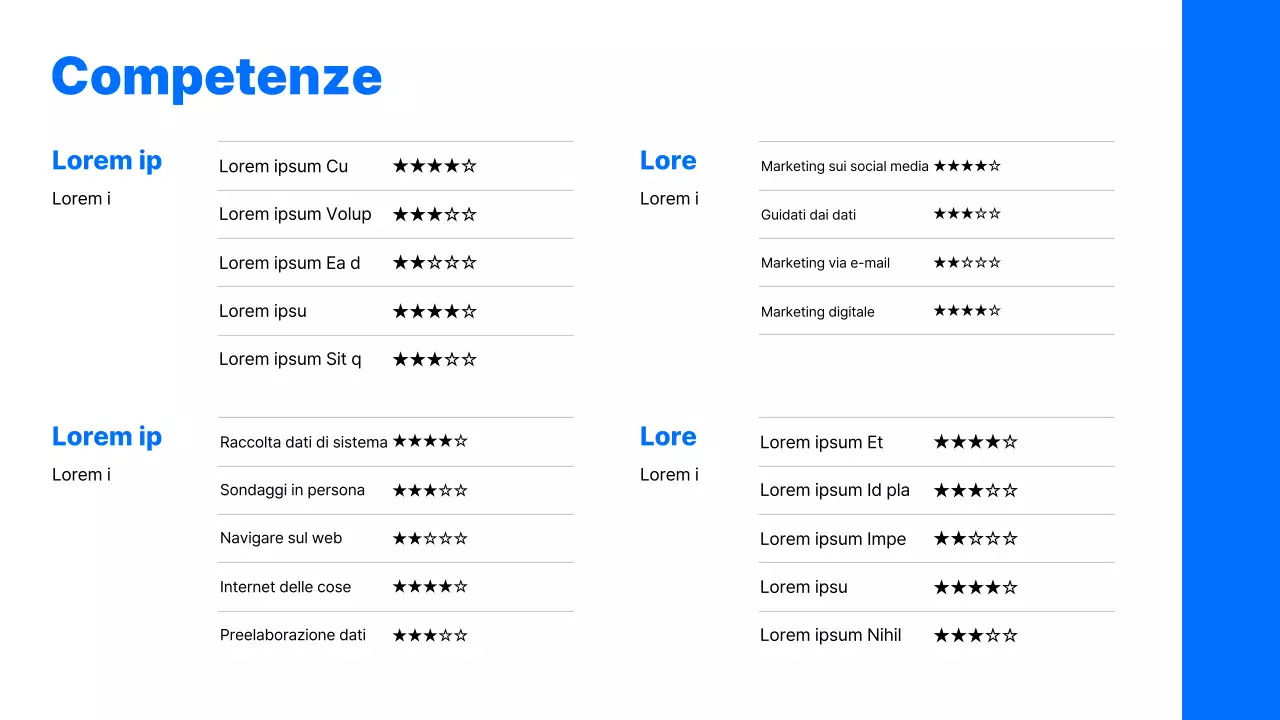 Semplice portfolio di carriera con sfondo blu