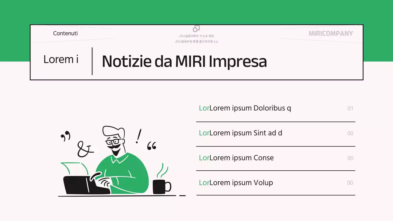 La newsletter mensile aziendale verde e moderna