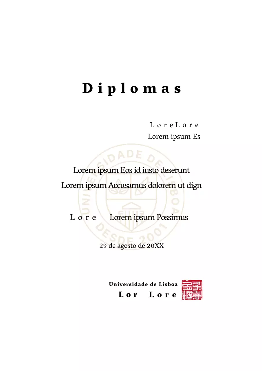 Diplomas universitários com um conceito de forma simples